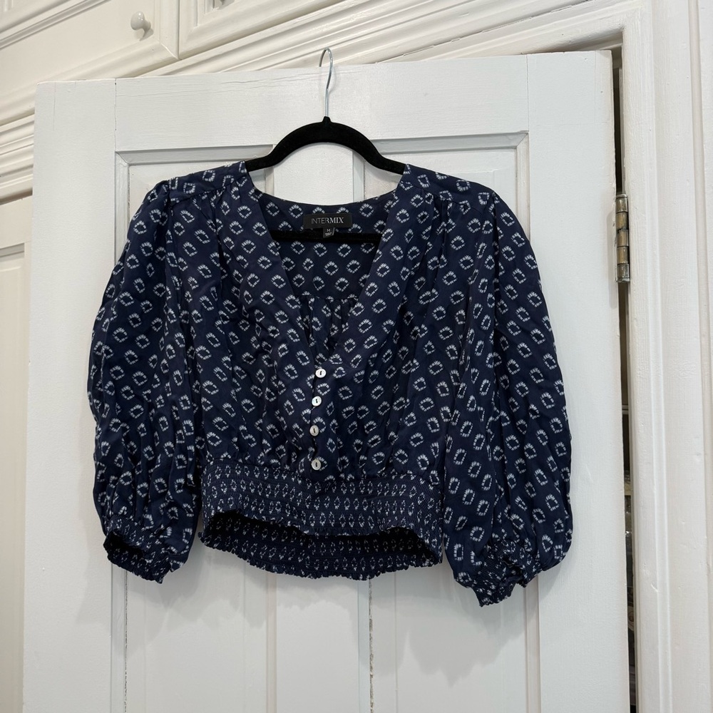 Cropped Intermix Shibori Top